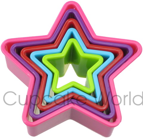RAINBOW STAR SHAPED COOKIE BISCUIT FONDANT CUTTER SET OF 5 RAINBOW STAR SHAPED COOKIE BISCUIT FONDANT CUTTER SET OF 5
